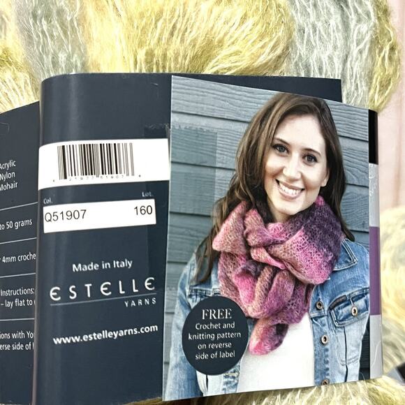 Estelle Yarns Frill Seeker Oasis Made in Italy Color Q51907 Lot of 2 Skeins - Picture 3 of 4